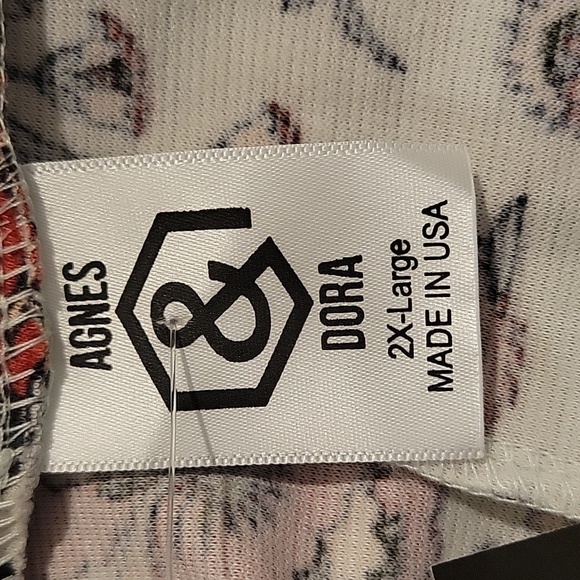 NWT Agnes & Dora 2XL grey and red/pink floral midi skirt - Picture 4 of 5